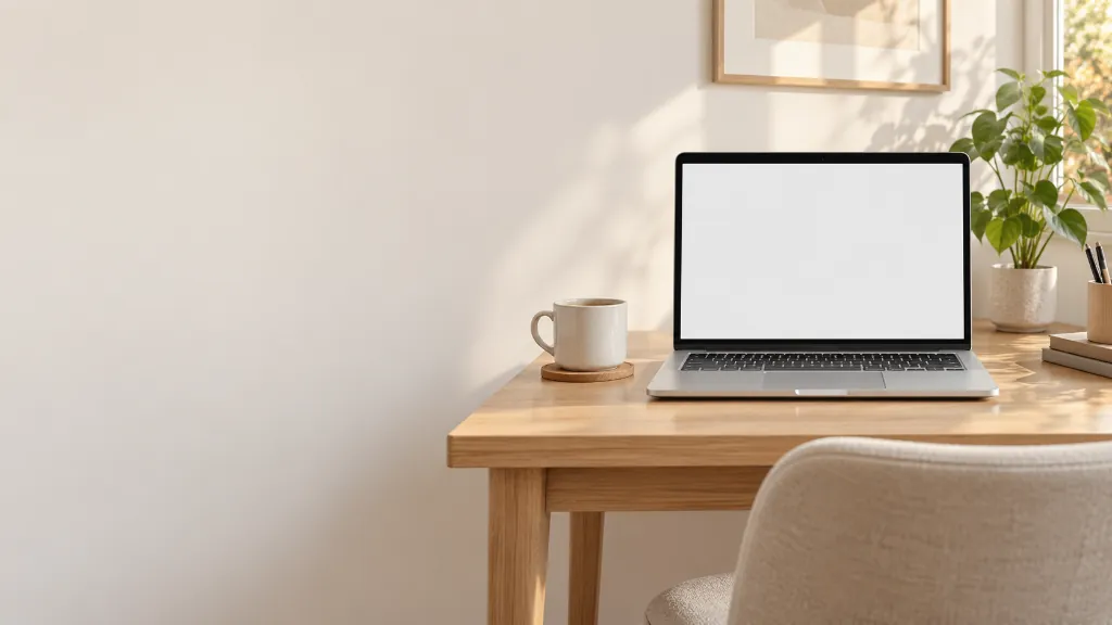 JOAJU Webdesign Klassisch - Helles, klares Screendesign auf modernem Schreibtisch